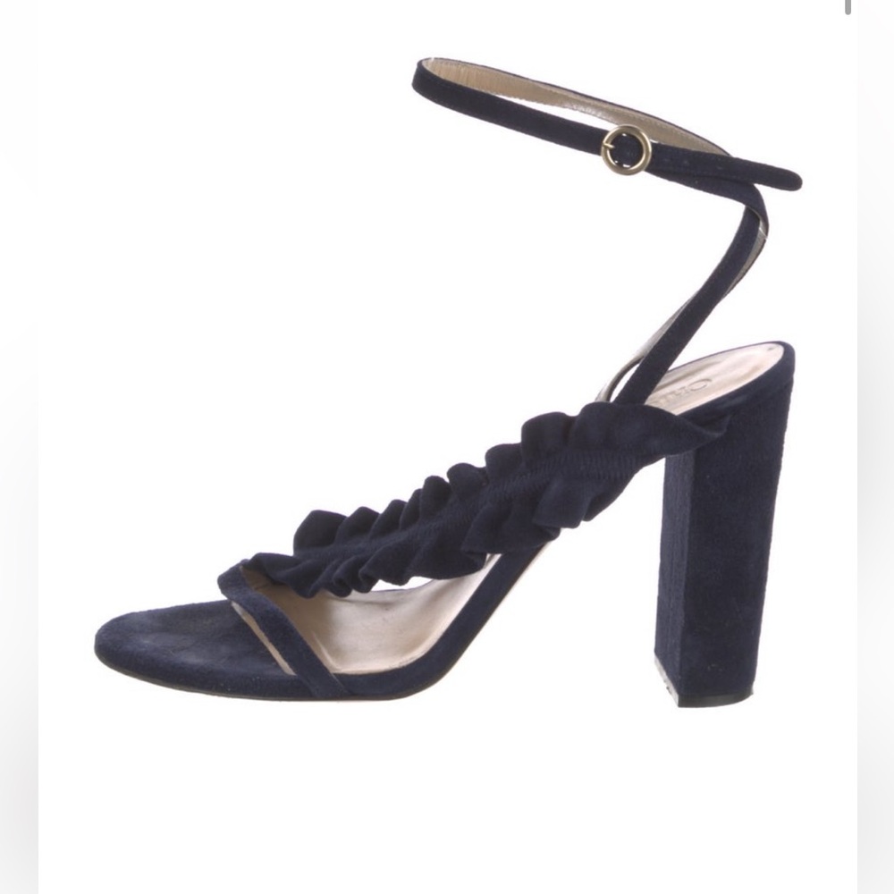 Chloe Suede Elegant Navy Heeled Sandals